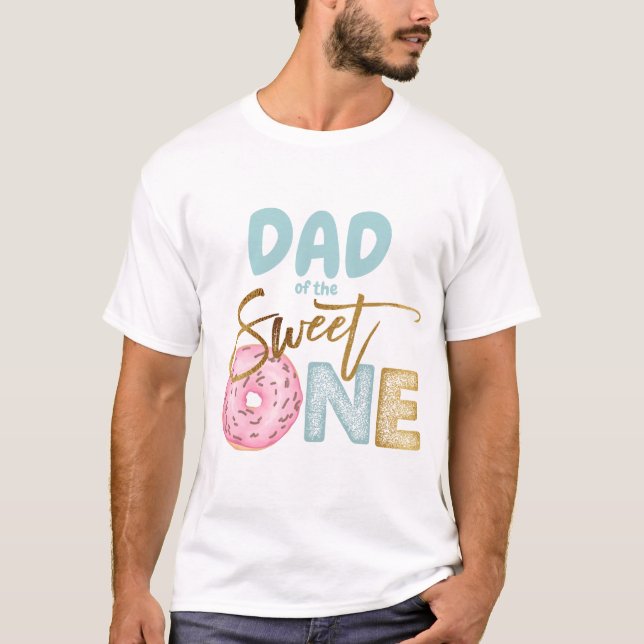 Pappa i Sverige Ett 1:a födelsedag Donut-temat Cut T Shirt (Framsida)
