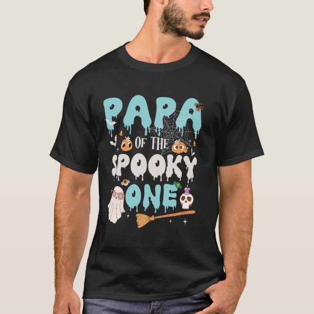 Pappa i taloky 1 pojke 1 födelsedag Halloween T Shirt (Framsida)