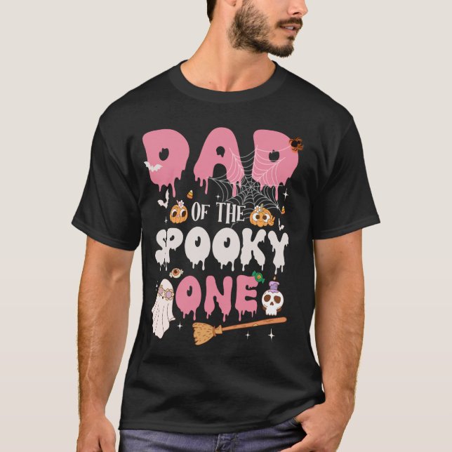 Pappa i The Spooky One Girl 1st Birthday Halloween T Shirt (Framsida)