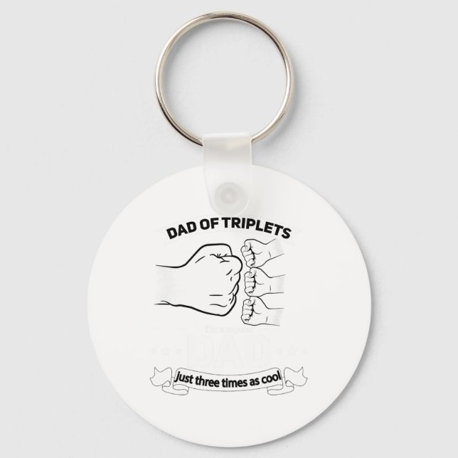 Pappa i Triplets-meddelandet Fars dag pappa Tri Nyckelring (Framsida)