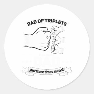 Pappa i Triplets-meddelandet Fars dag pappa Tri Runt Klistermärke