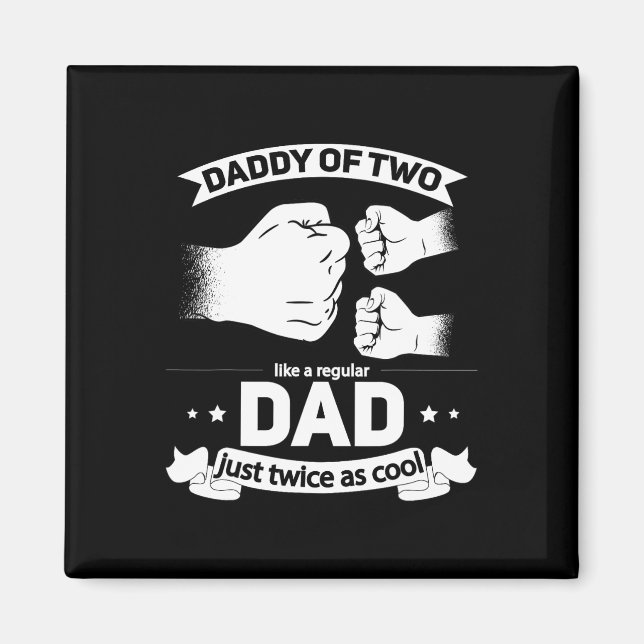 Pappa i två Coolors Fars dag Pappa, två 2- pappa Magnet (Framsidan)