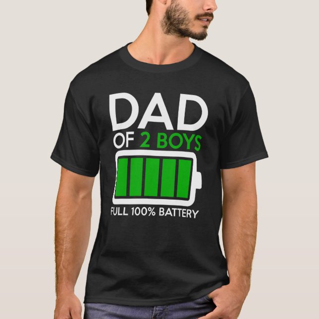 Pappa i två Fullt-batteri Manar Pappa Far T Shirt (Framsida)