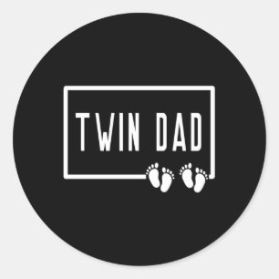 Pappa i Twillingar 2 Två barn Pappa pappa Pappor Runt Klistermärke