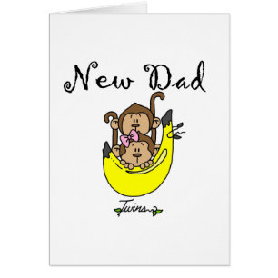 Pappa i Twillingar Boy and Girl Tshirts and Gifts Hälsningskort