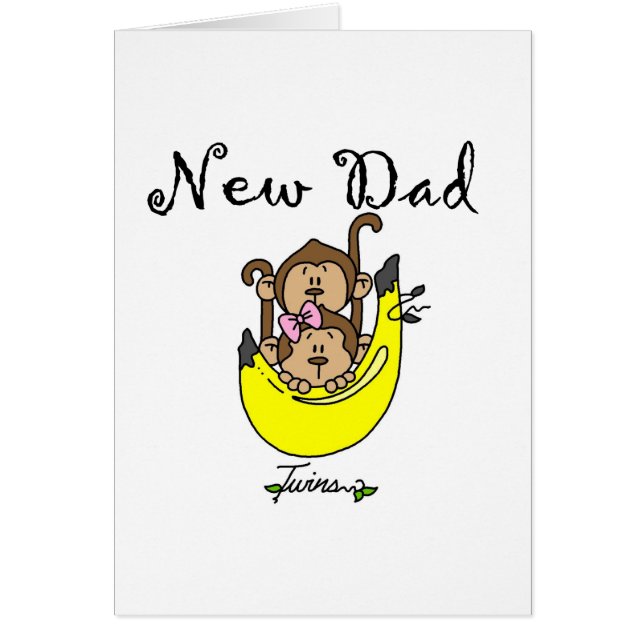 Pappa i Twillingar Boy and Girl Tshirts and Gifts Hälsningskort (Framsidan)