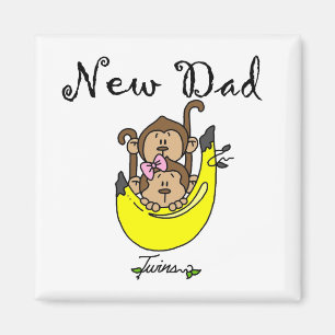 Pappa i Twillingar Boy and Girl Tshirts and Gifts Magnet