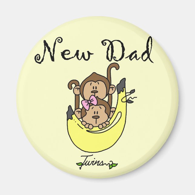 Pappa i Twillingar Boy and Girl Tshirts and Gifts Magnet (Framsidan)