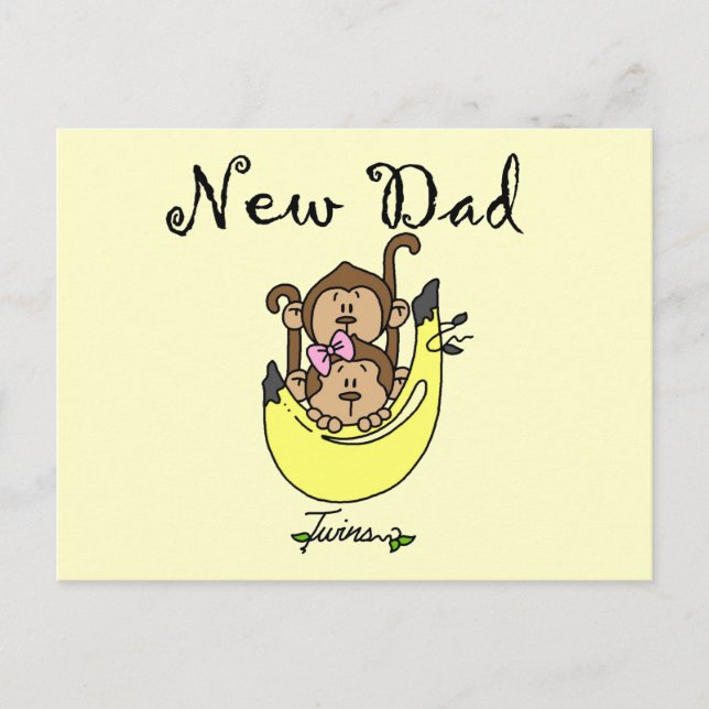 Pappa i Twillingar Boy and Girl Tshirts and Gifts Vykort (Framsida)