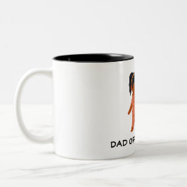 Pappa i Twin Girls Två-Tonad Mugg