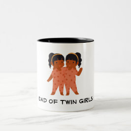 Pappa i Twin Girls Två-Tonad Mugg