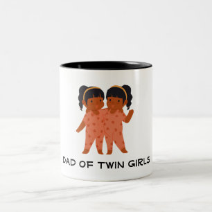 Pappa i Twin Girls Två-Tonad Mugg