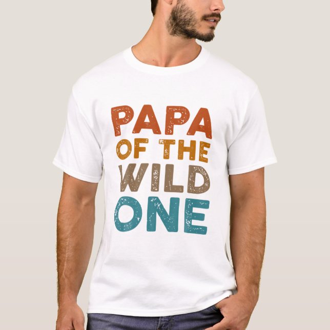 Pappa i Vild 1 Son Dotter 1:a födelsedag Tjock T Shirt (Framsida)