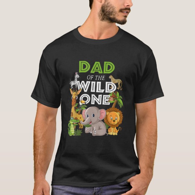 Pappa i Vilden En djurparksdag Safari Jungle Ani T Shirt (Framsida)