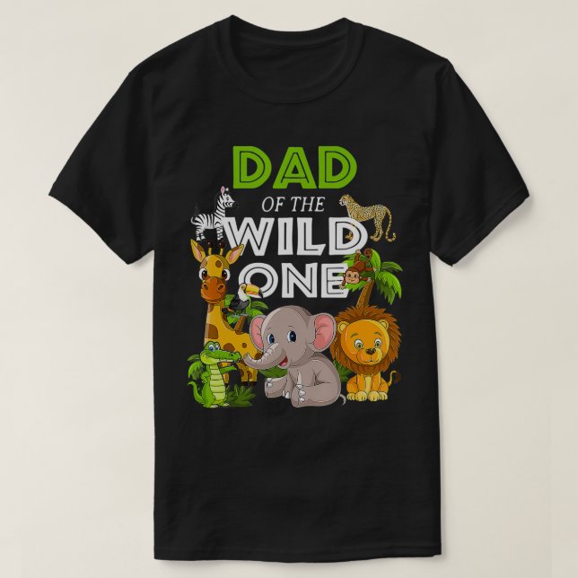 Pappa i Vilden En djurparksdag Safari Jungle Ani T Shirt (Design framsida)