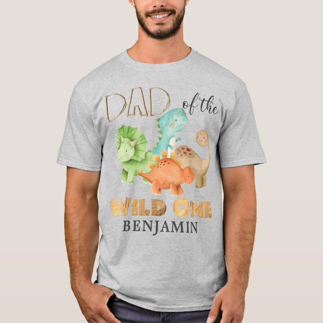 Pappa i Vilden One Dinosaurs T-Shirt (Framsida)