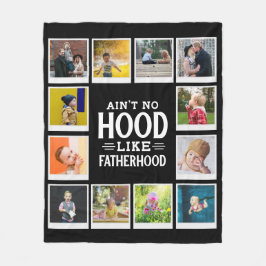 Pappa ingen Huva som Fatherown Photo Collage Black Fleecefilt