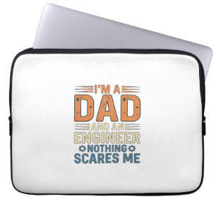 Pappa Ingenjör Inget Skrämmer Mig Vintage T-Shirt Laptop Fodral