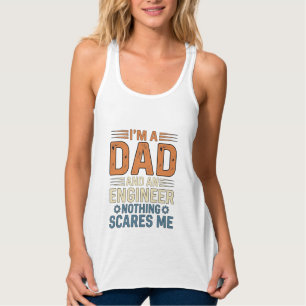 Pappa Ingenjör Inget Skrämmer Mig Vintage T-Shirt  Linne Med Racerback