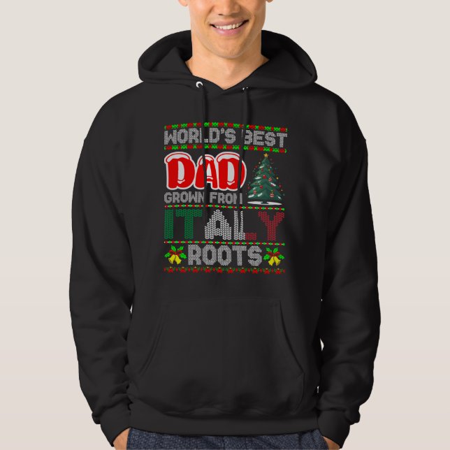 Pappa Italien Julpresentidé Ful Jultröja Hoodie (Framsida)
