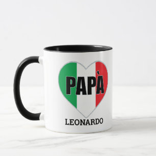 Pappa Italienska Flagga Heart Personlig Fars dag Mugg