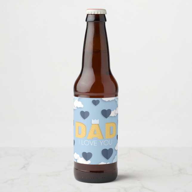 Pappa jag älskar dig, fars dagars present   Fyrkan Ölflaska Etikett (Framsida)