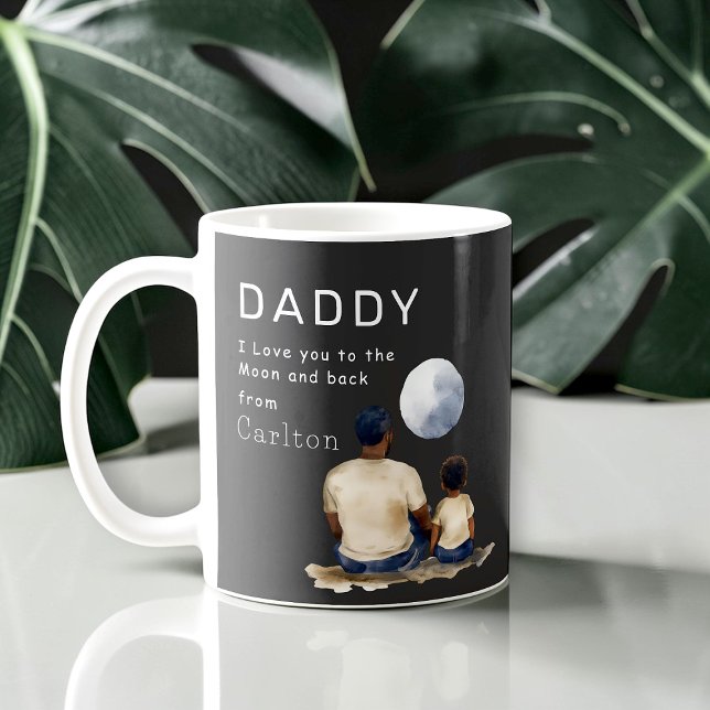 Pappa jag älskar dig månen och tillbaka Vattenfärg Kaffemugg (Skapare uppladdad)