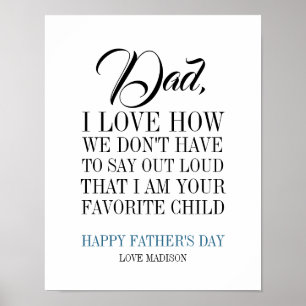 Pappa: Jag är din favoritPoster i Fars dag. Poster
