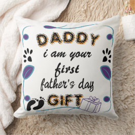 Pappa, jag är din första Far-dag-gåva Kudde