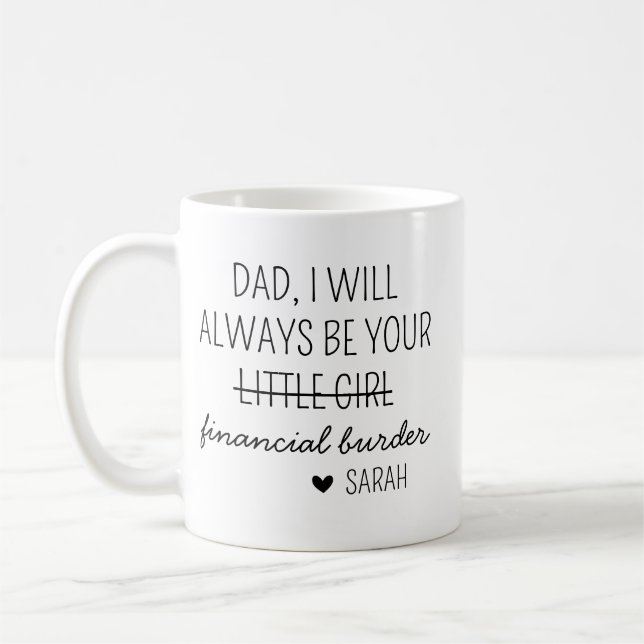 Pappa, jag kommer alltid att vara din ekonomiska b kaffemugg (Vänster)