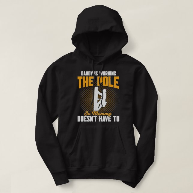 Pappa jobbar på polelelbolaget Lineman Hoodie (Design framsida)