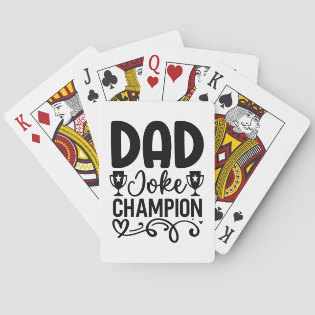 Pappa Joke Champion | Funny Far's Day Gift Casinokort (Baksidan)