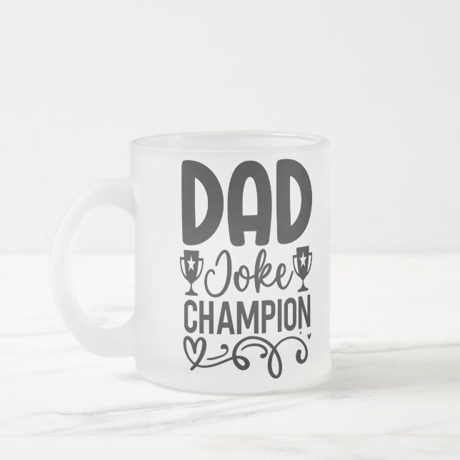 Pappa Joke Champion | Funny Far's Day Gift Frostad Glasmugg (Vänster)