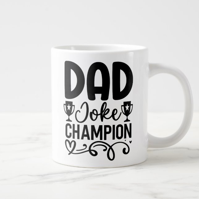 Pappa Joke Champion | Funny Far's Day Gift Jumbo Mugg (Höger)