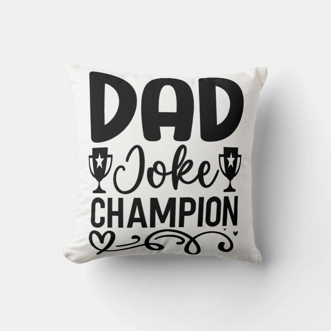 Pappa Joke Champion | Funny Far's Day Gift Kudde (Framsida)