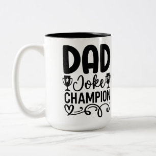 Pappa Joke Champion   Funny Far's Day Gift Två-Tonad Mugg