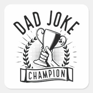 Pappa Joke Champion Fyrkantigt Klistermärke
