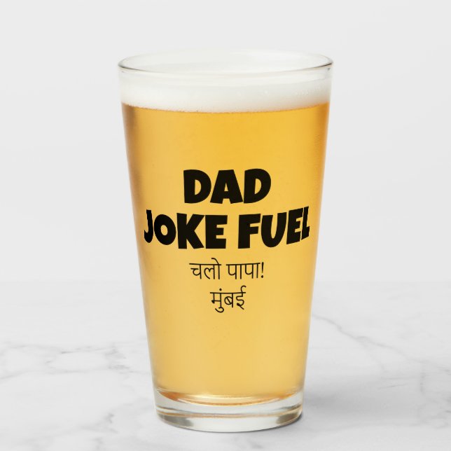 Pappa Joke Fuel - Funny Hindi Mumbai Anpassningsba Glaskopp (Framsida fylld)