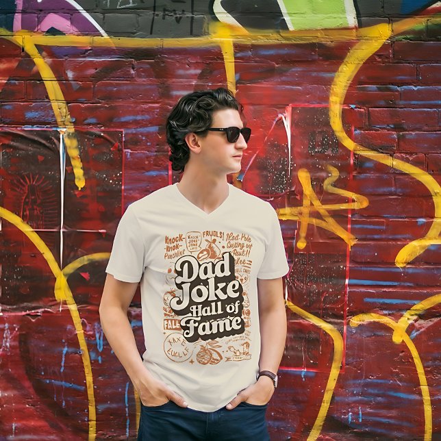 Pappa Joke Hall of Fame Retro stil T Shirt (Skapare uppladdad)