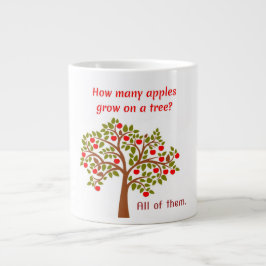 Pappa Joke: Hur många äpplen odlas på träd? Jumbo Mugg