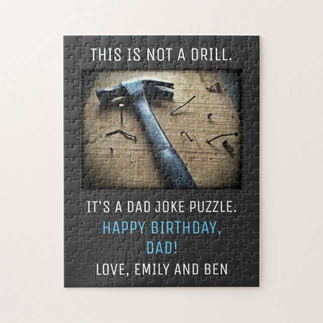 Pappa Joke i Far på födelsedagen "Not a Drill" Pussel (Vertikal)