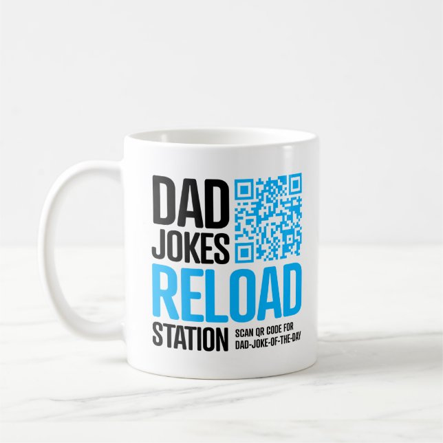 Pappa Joke Mugg med QR-kod - en ny joke varje dag! (Vänster)