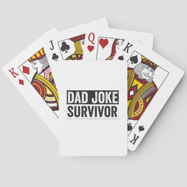 Pappa Joke Survivor Funny Fars dag Gift Casinokort (Baksidan)