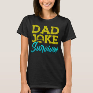 Pappa Joke Survivor Mustache Lycklig Fars dag Papp T Shirt