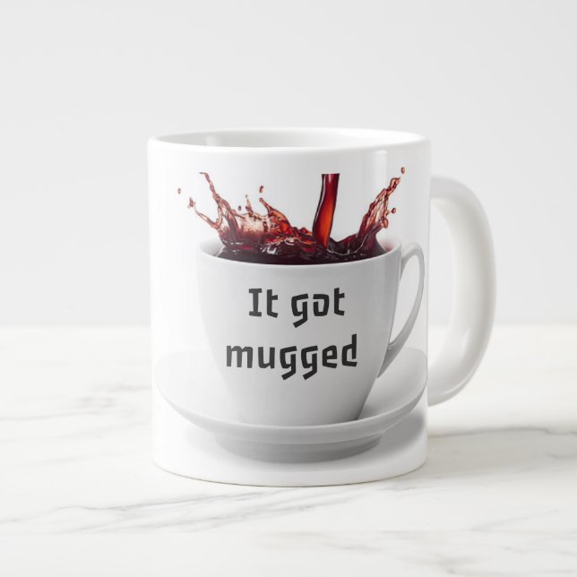 PAPPA JOKE: Varför har kaffeakten varit en polisra Jumbo Mugg (Framsida höger)