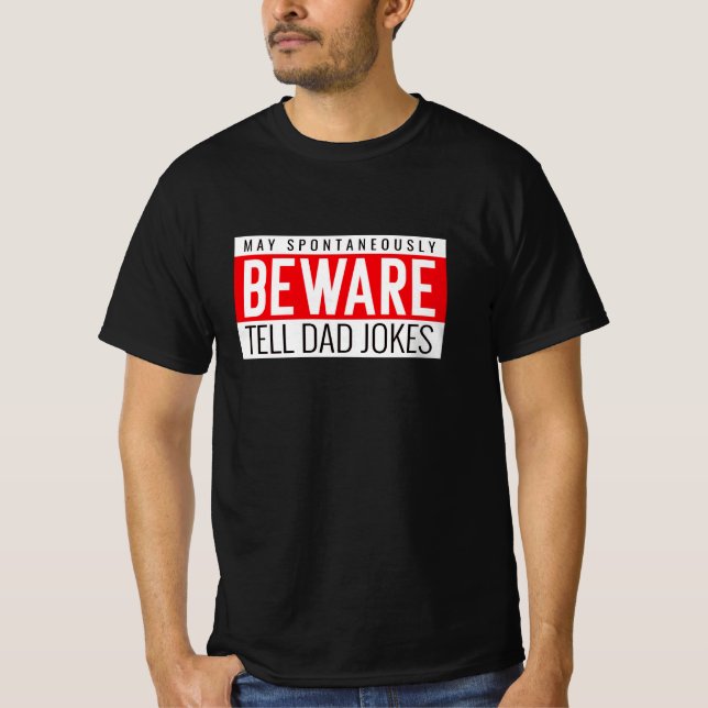 PAPPA JOKES BEWARE HUMOR T SHIRT (Framsida)