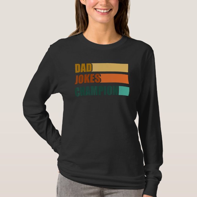 Pappa Jokes Champion Fars dag T Shirt (Framsida)