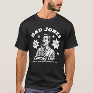 Pappa Jokes Comedy Klubb Retro Komiker T-Shirt