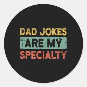 Pappa Jokes Fars dag Retro Funny Pappa Grandpa Man Runt Klistermärke