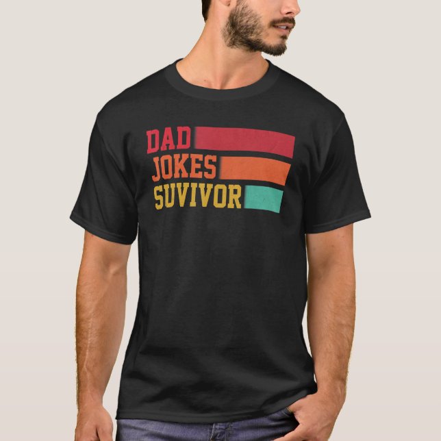 Pappa Jokes Survivor Far Son Dotter Matching Te T Shirt (Framsida)